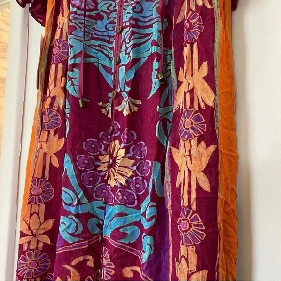 NWT Free People Back to Barcelona Kaftan Duster Kimono Maxi Dress Boho Printed - Picture 12 of 17